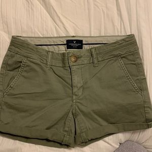 Army green Jean shorts from American Eagle